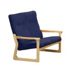 BE - 2 dvojkřeslo, koženka ROXA 5.55 - koženka tmavě modrá